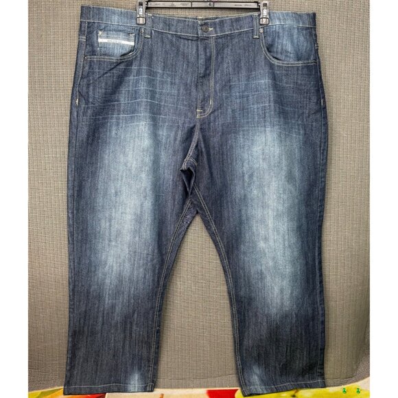 Ecko Unltd Mens Size 48 Blue Athletic Fit Dark Wash 5-Pocket Denim Jeans - Picture 1 of 11